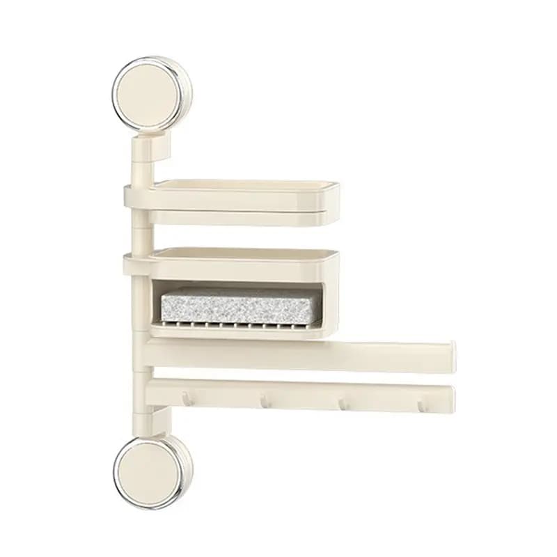 ABKP-Suction Cup Towel Holder Wall Mount Storage Rack Multifunctional Bathroom Organizer