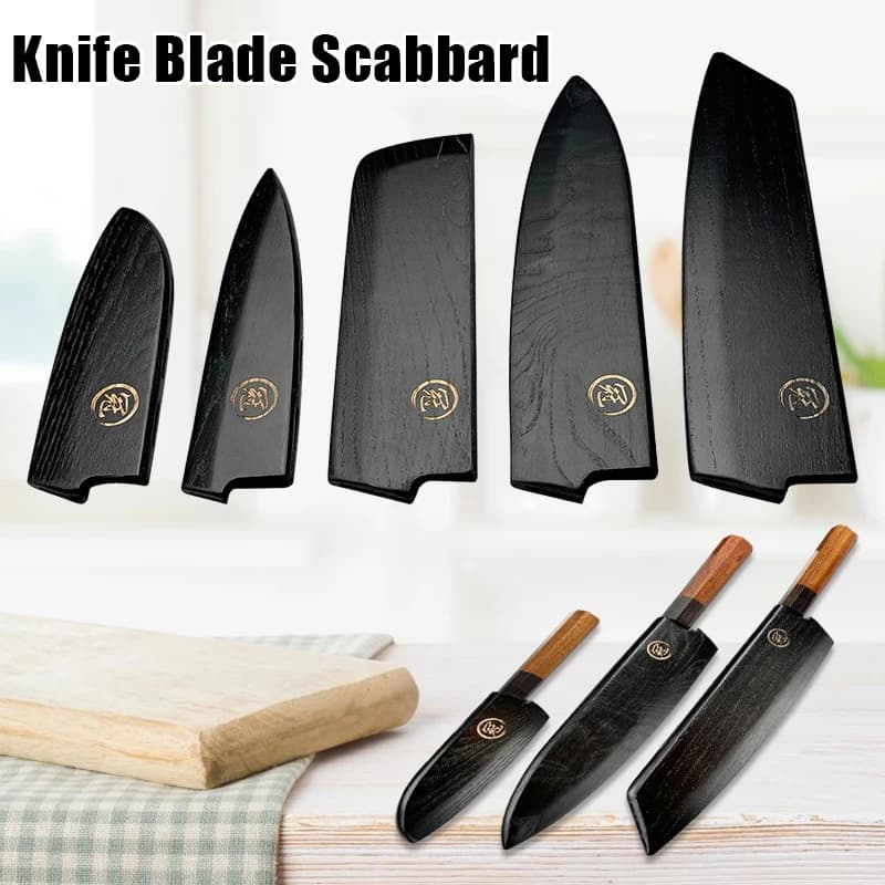 Protezione per lama da cucina con fodero in legno, protezione in stile giapponese, magnetica all'interno, protezione per lama da cucina Yusheng Grand Sharp