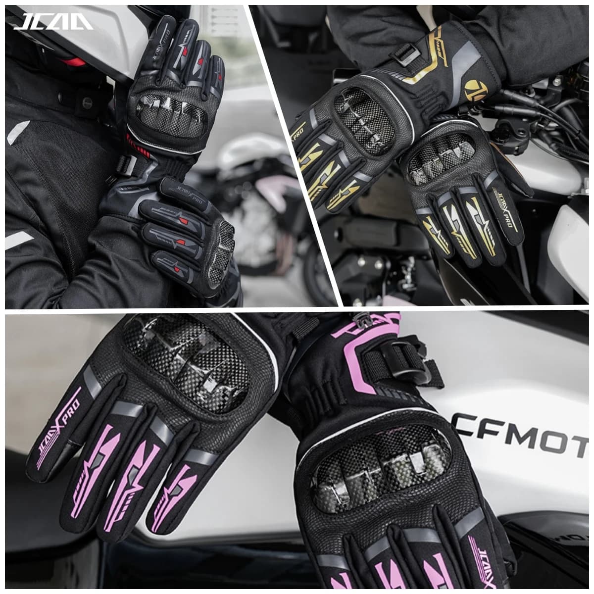 Winter New Waterproof Motorcycle Gloves Warm Moto Carbon Protective Gloves Touch Screen Moto Guantes Motorbike Riding Gloves