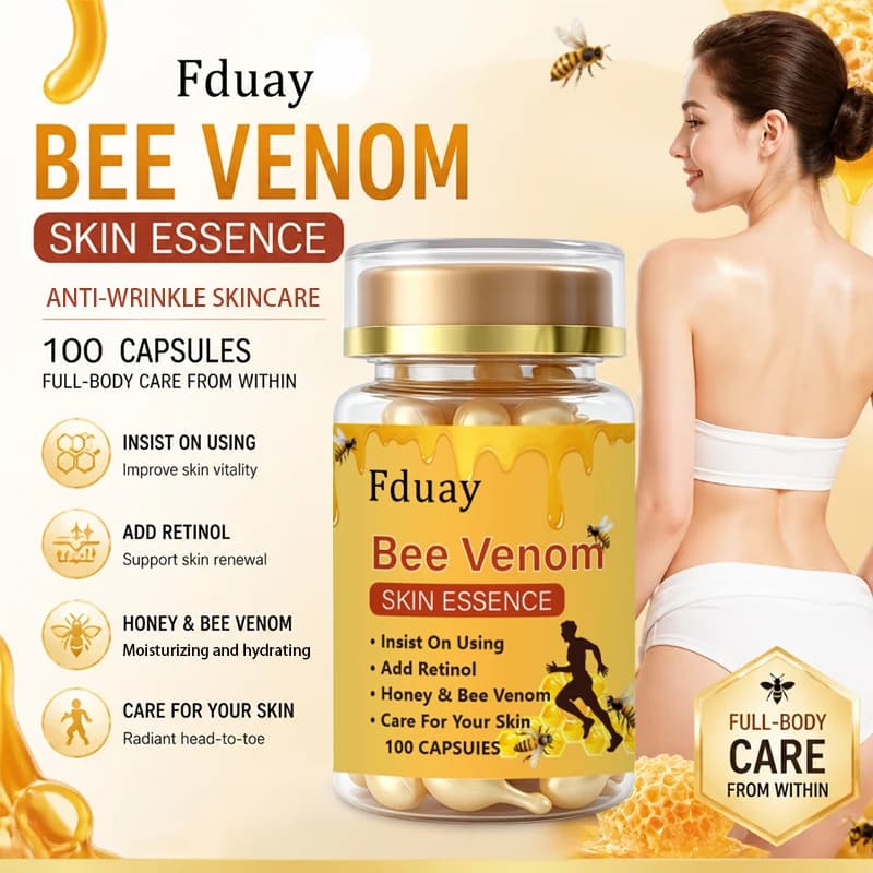 Fduay Skin Essence Capsules Contain Honey and Retinol. It Nourishes Skin, Improves Rough Texture and Makes Skin Smooth.
