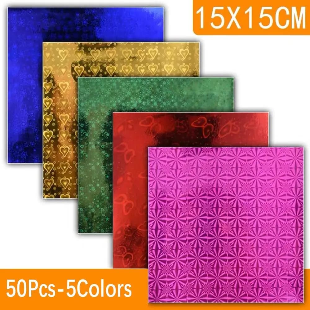 50Pcs 15cm Square Origami Paper DIY Scrapbooking Folding Paper Foldable Craft Decor Handmade Cardstock Paper Origami