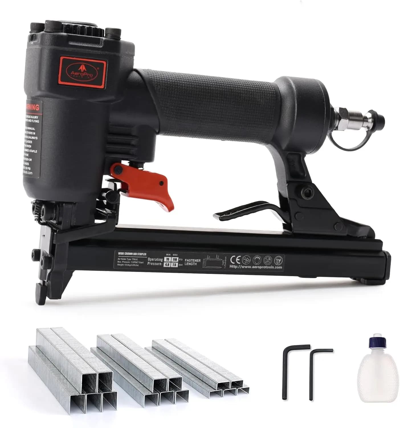 Kit Sparachiodi Pneumatico Calibro 20 con 1200 Graffette per Tappezzeria, Lavorazione del Legno e Progetti Fai-da-te