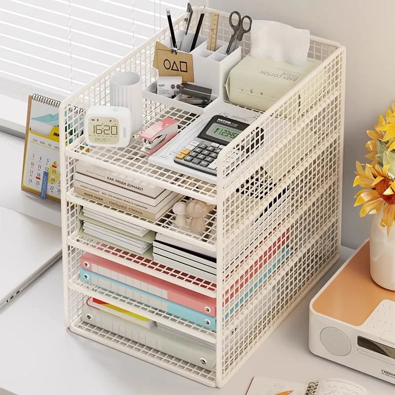 Office Desk File Storage Rack Desktop Office Supplies Storage Holder Folder Sorting Box Data Placement Shelf