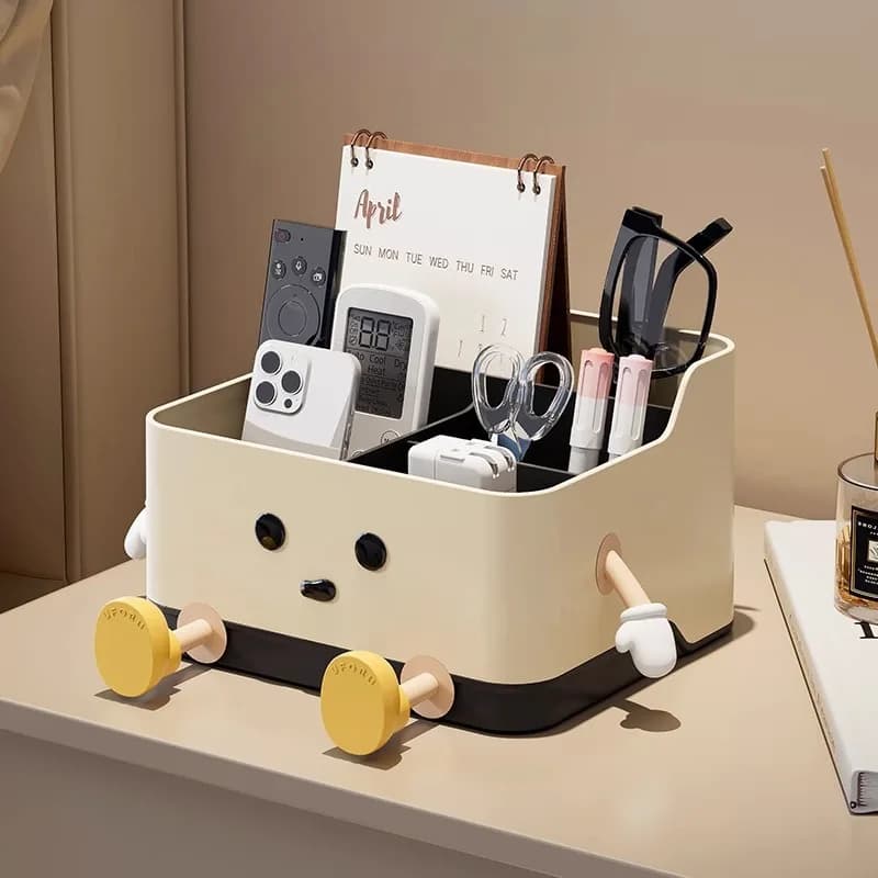 ​ ​ Set di scatole organizer modulari fai-da-te per comodino da scrivania Contenitori estetici carini con divisori regolabili Organizzazione domestica ​ ​