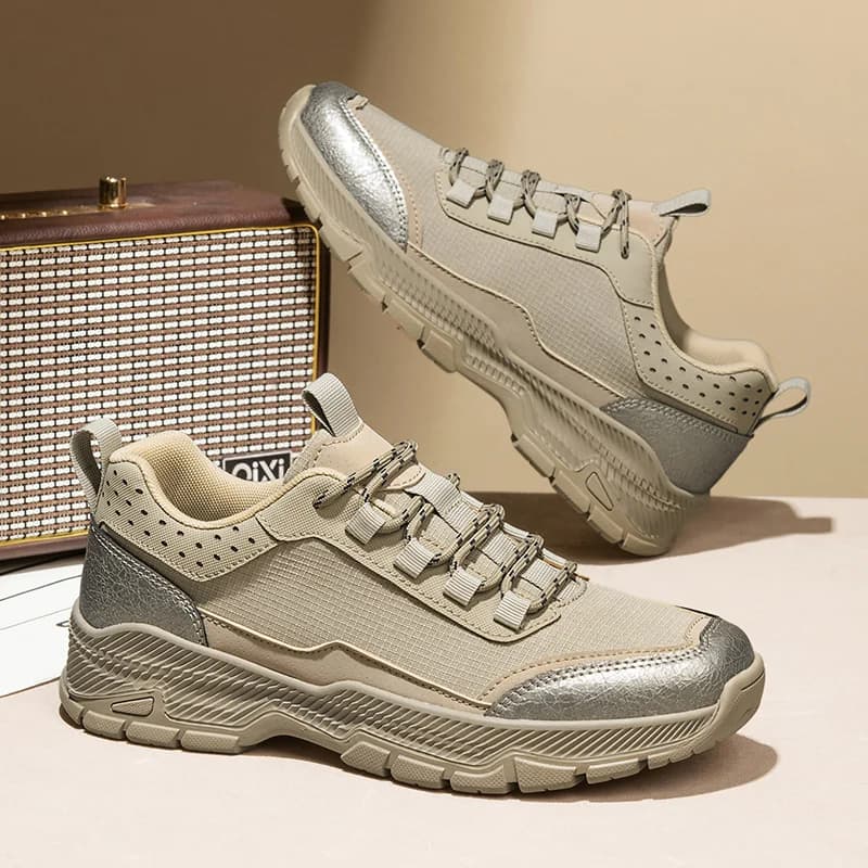 Scarpe da Trekking per Uomo, Antiscivolo con Suola Spessa, Comode e Resistenti, Stivali da Passeggio, Scarpe da Ginnastica Grigie