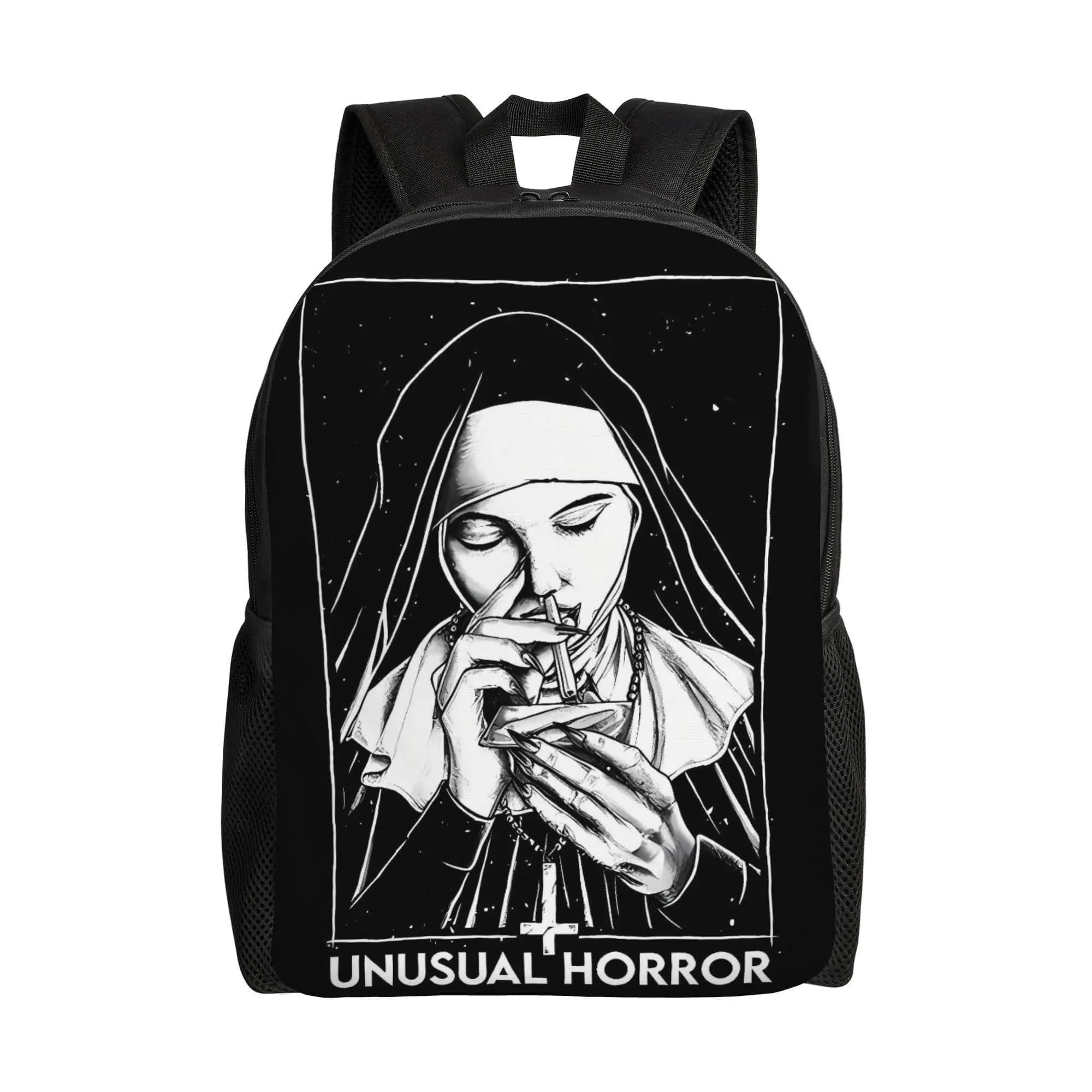 Zaino da viaggio Satanico Bad Evil Nun Tattoo, Zaini da viaggio da uomo, Zaini di design di grandi dimensioni per la scuola superiore, Zaino stile Rucksack