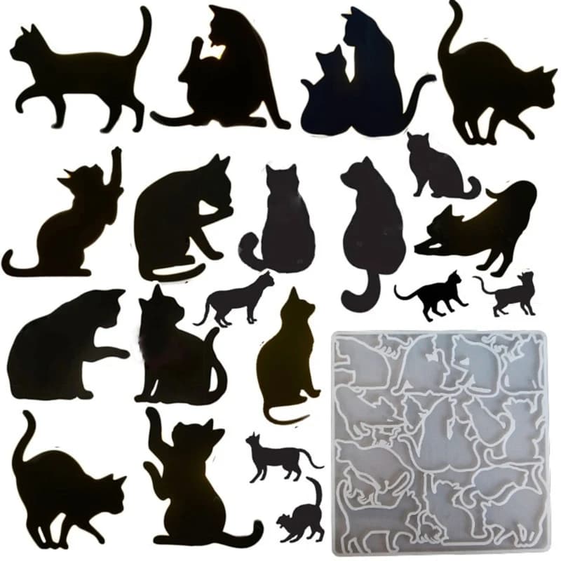 Fai da te vari portachiavi a forma di gatto stampo in Silicone orecchini collana ciondolo appeso fascino resina epossidica stampo per colata gioielli borsa Decor