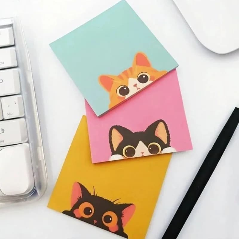 50 Fogli di Note Adesive per Studenti, Simpatici Animali, Memo Note Cartoon, Blocco Note Riutilizzabile, Regalo Scolastico, Premi, Cancelleria Creativa