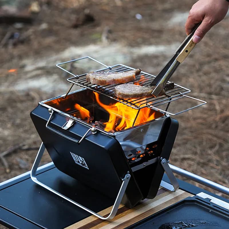 Portable Foldable Mini BBQ Grill Outdoor Charcoal Barbecue Stove Household Small Cooking Grill for Camping Picnic