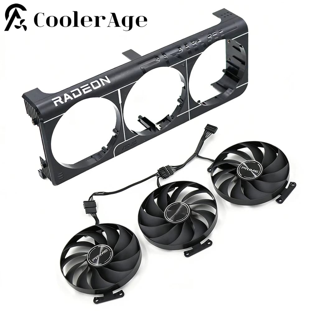 RX9070EVO RX9070 RX9070XT Video Card Fan For ASUS PRIME RX 9070 EVO 9070 9070 XT Replacement Graphics Card Shell