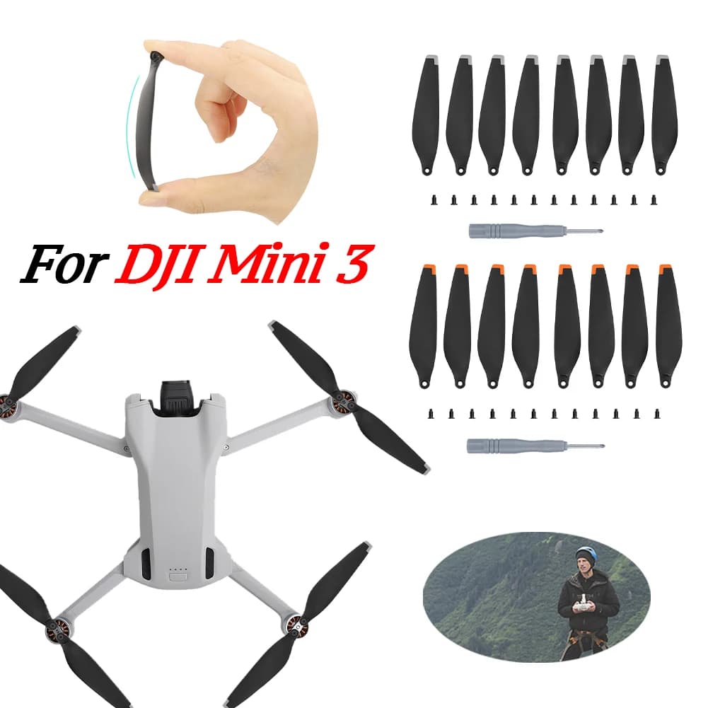 Spare wing blade for 8-piece propeller with screw accessories Replacement parts for propeller blades Light low noise for DJI Mini 3