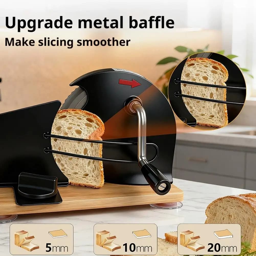 Homemade Bread Tool Set - 5-20mm Adjustable Thickness Manual Bread Cutter + Dough Scribing Tool + Bread Clamp Bakery Supplies