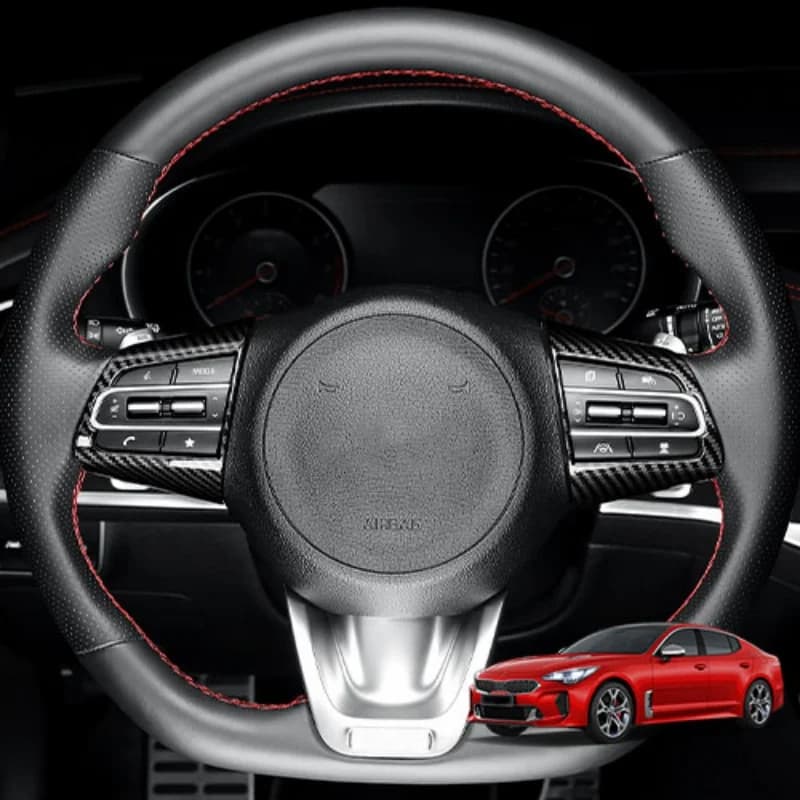 Top Carbon Fiber Wheel Cover for Kia Stinger 2018-2023, Interior Accessories for Tuning Auto, LHD/RHD