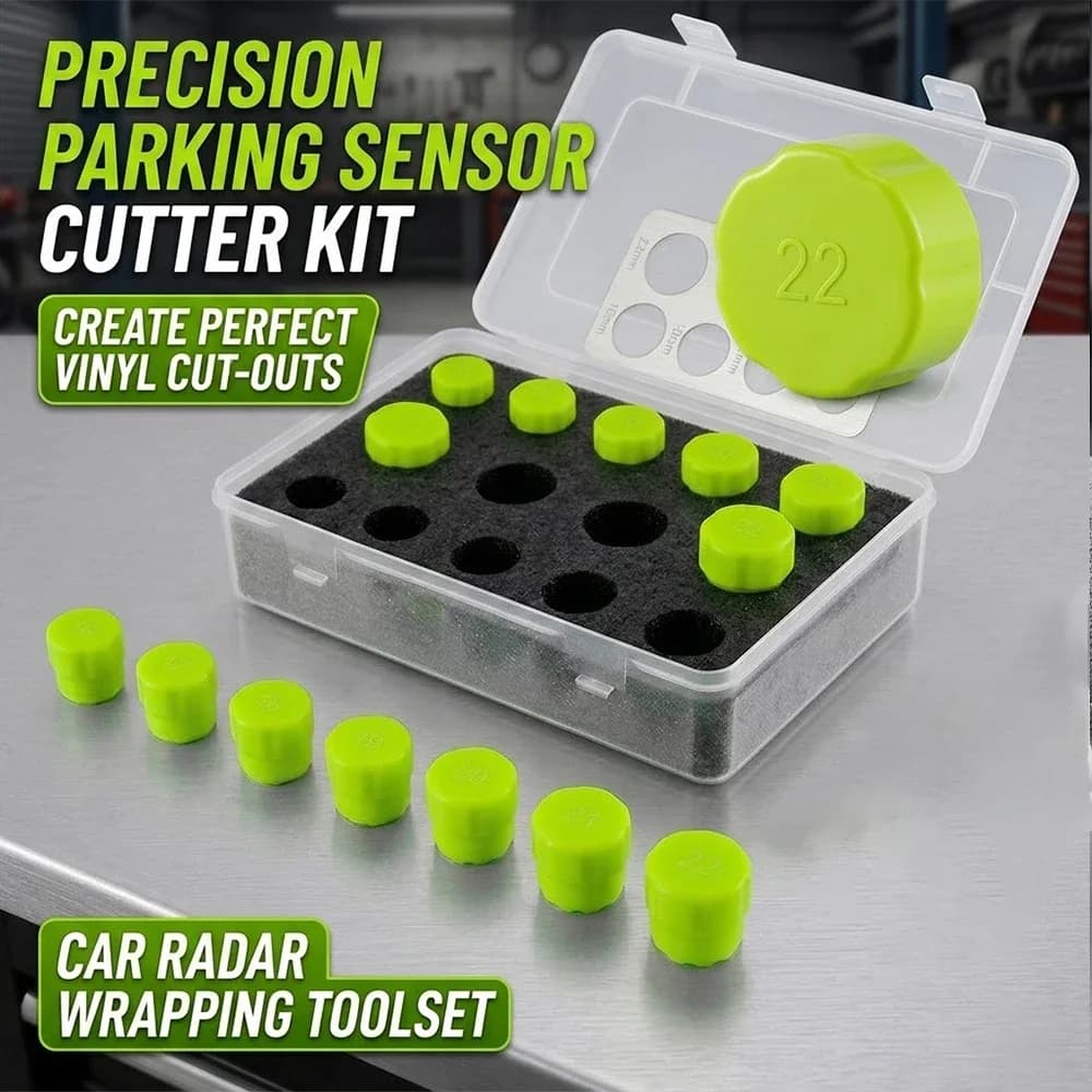 Vinyl Wrap Film Radar Sensor Cutter Circle Template Set Kit Car Reserving Hole Cutting Tool Sensor Cutter Film Application Tools
