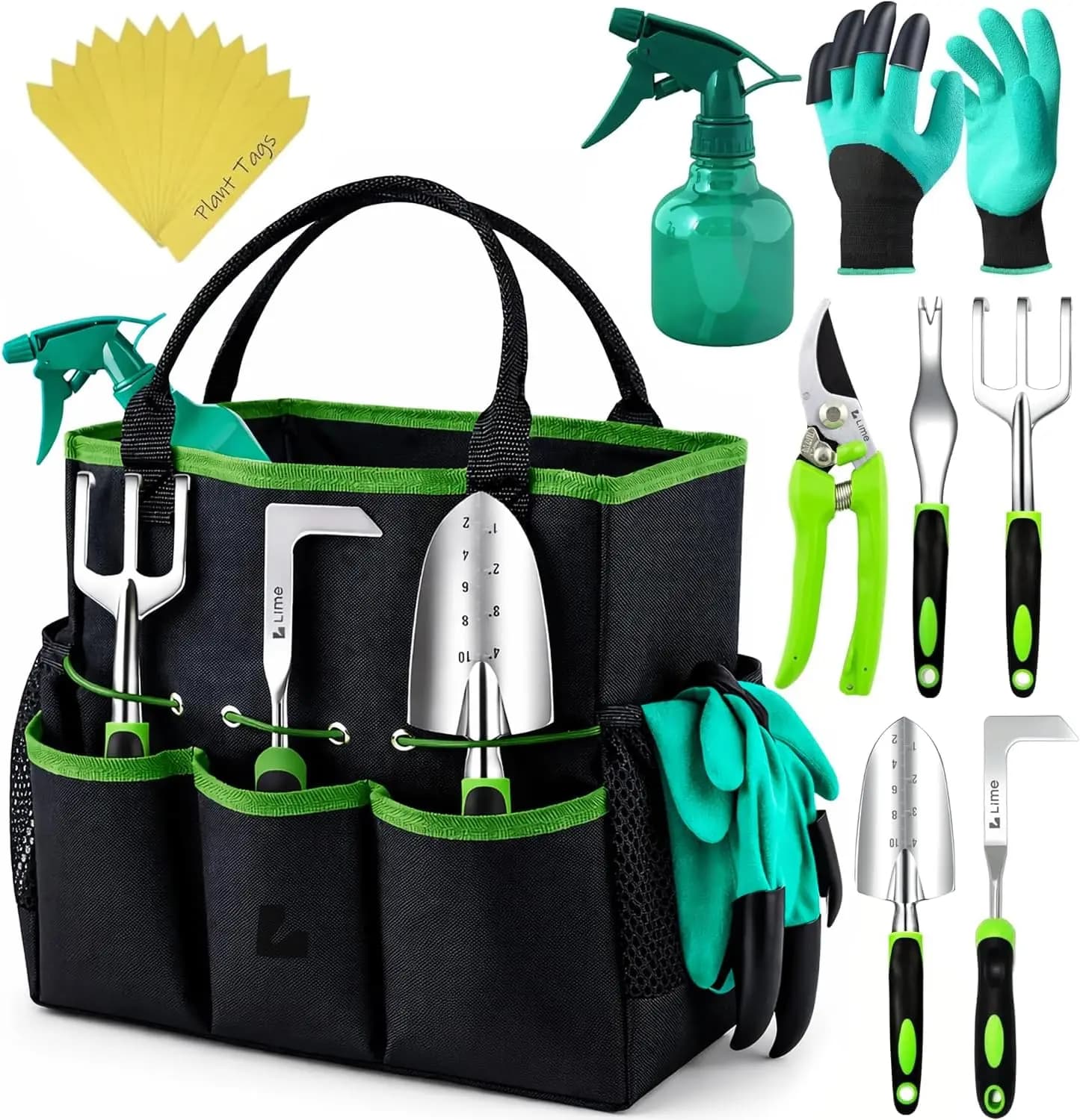 Set of Resistant Garden Tools - Ergonomic and Durable Garden Kit for Women and Men with Bag