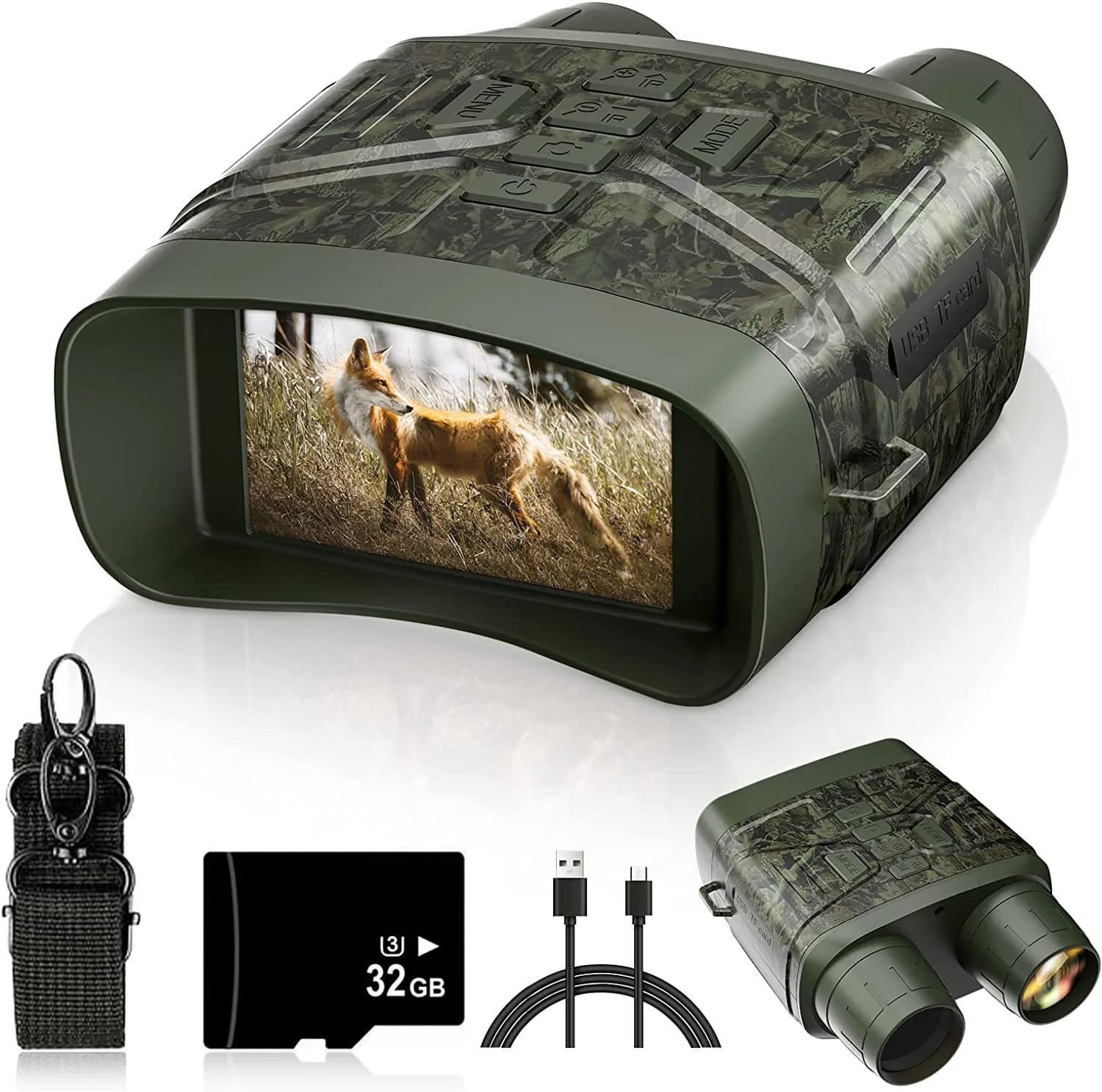 Binocolo con zoom digitale 5X, dispositivi di visione notturna a infrarossi HD 4K, telescopio con batteria da 4000 mAh per birdwatching, campeggio, caccia
