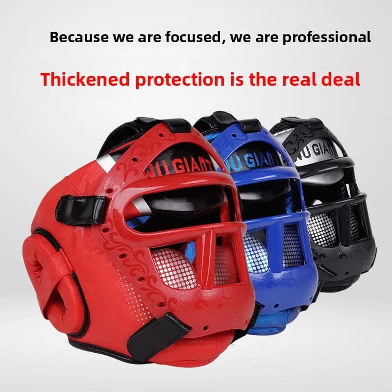Nuovo Casco da Boxe in PU con Maschera Facciale per Adulti, Uomo e Donna, Protezione per Combattimento Sanda, Attrezzatura per Allenamento