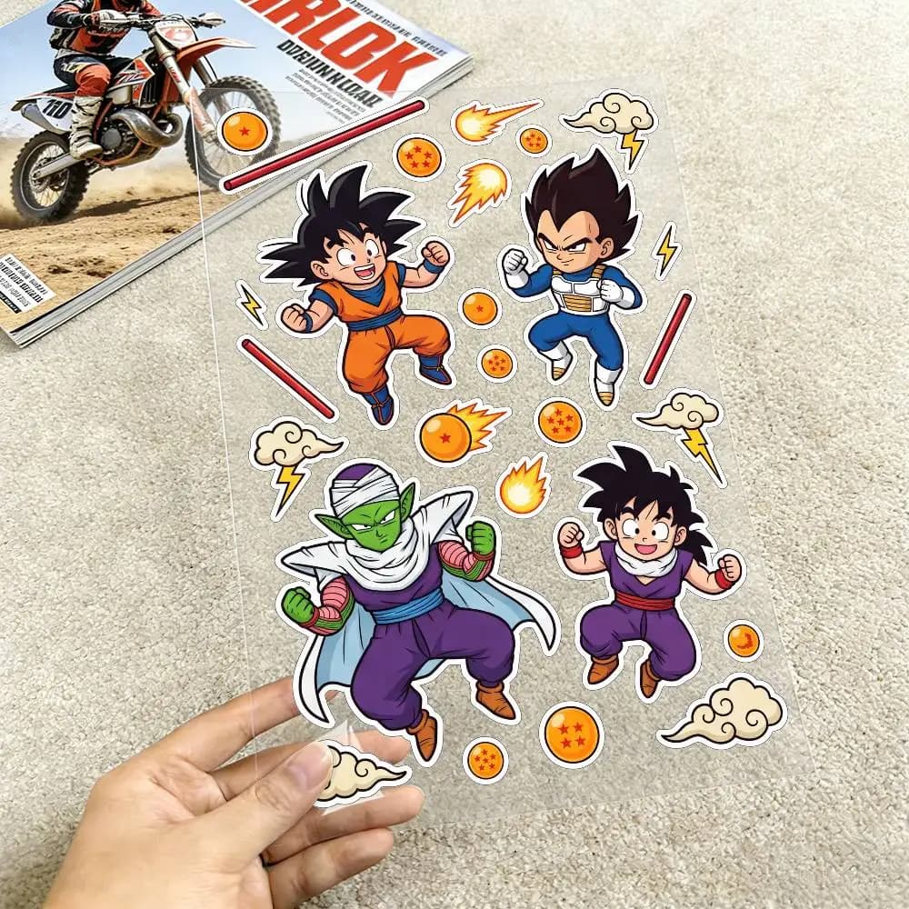 DRAGON BALL GOKU Reflective motorcycle stickers, 3M safety warning at night in the dark scooter helmets