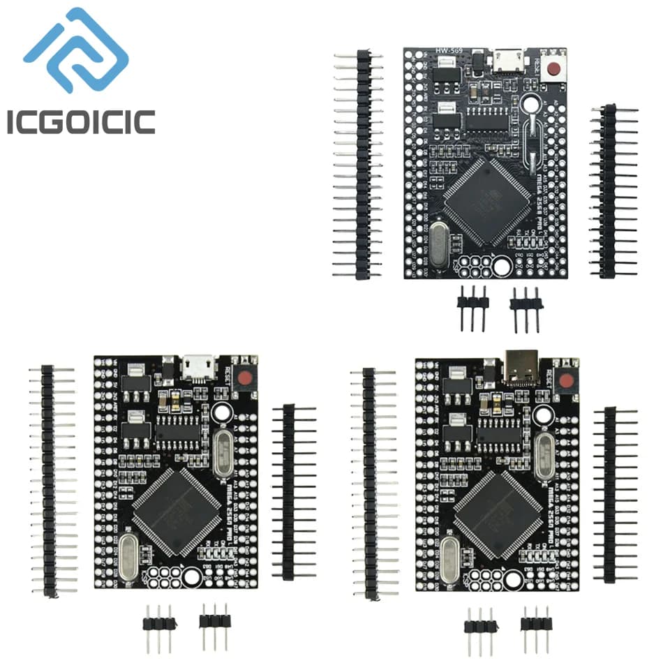 Mega2560 Mega 2560 PRO MINI 5V (Embed) CH340G ATmega2560-16AU MICRO TYPE-C with male pinheaders Compatible for arduino Mega