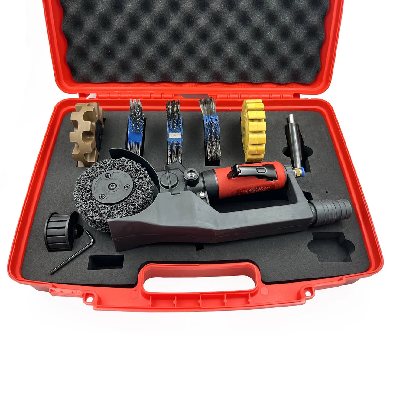 Kit di Strumenti Pneumatici per Rimozione Adesivi con Aspirazione Centralizzata, per Auto, Strisce Adesive, Vinile, Vetro e Metallo, con Cassetta degli Attrezzi