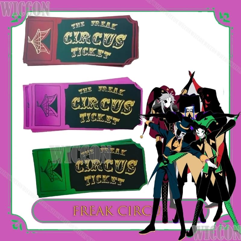 Freak Circus Ticket Card Red Green Pink Anime Collection Cosplay Event High Quality Merce Halloween Kawaii Sexy Comic With