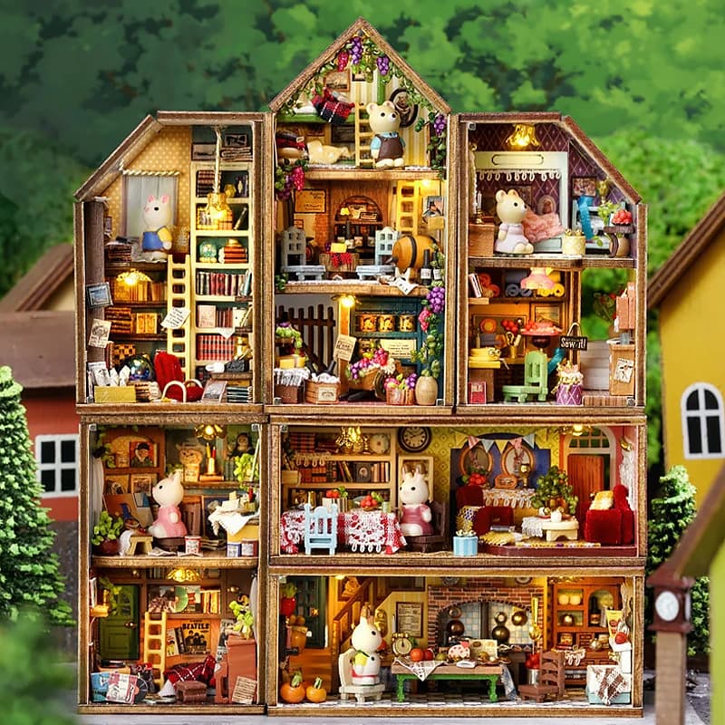 Doll House Miniature 3D Puzzle Toys Wooden Dollhouse Handmade Assembly Models For Teenagers Birthday Gifts Home Decoration