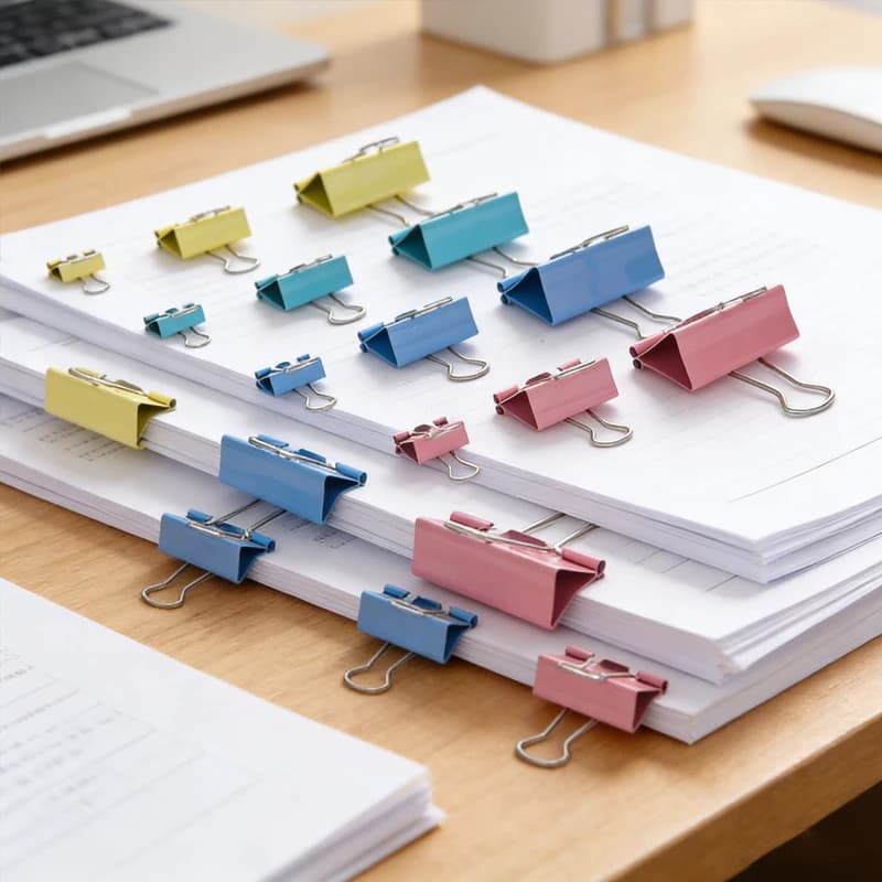 Clip per Raccoglitori Colorati da 15mm/19mm/25mm/32mm/41mm, Clip Assortite per Ufficio, Casa e Scuola