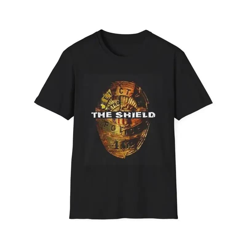 Vintage Shield T Shirt Retro Nostalgic TV Show Apparel Pop Culture Top Classic Logo Clothing