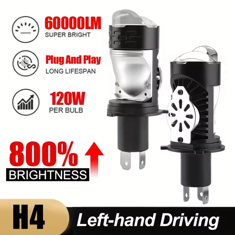 1200000LM H4 Proiettore LED Auto Moto Faro Bi LED Mini Lente Proiettore H4 Mini Lente Del Proiettore Faro 12V
