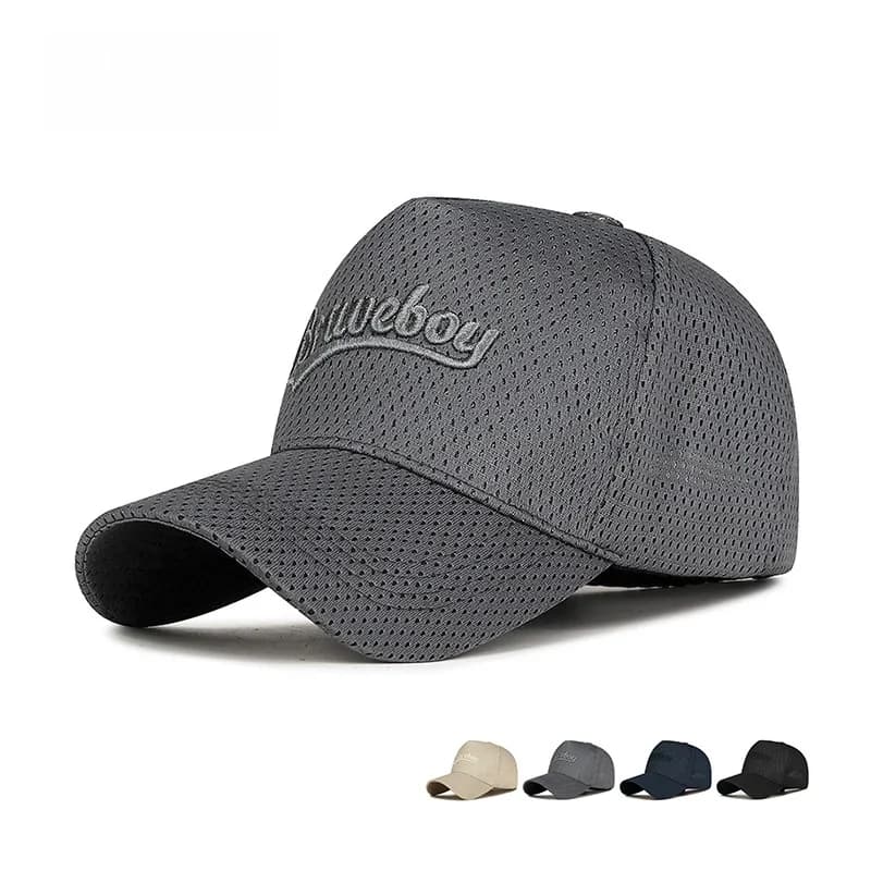 Nuovo Cappellino Estivo a Rete a Cinque Pezzi con Visiera Rigida, Modello Unisex, Protezione Solare, Effetto Viso Piccolo, Stile Dolce e Carino