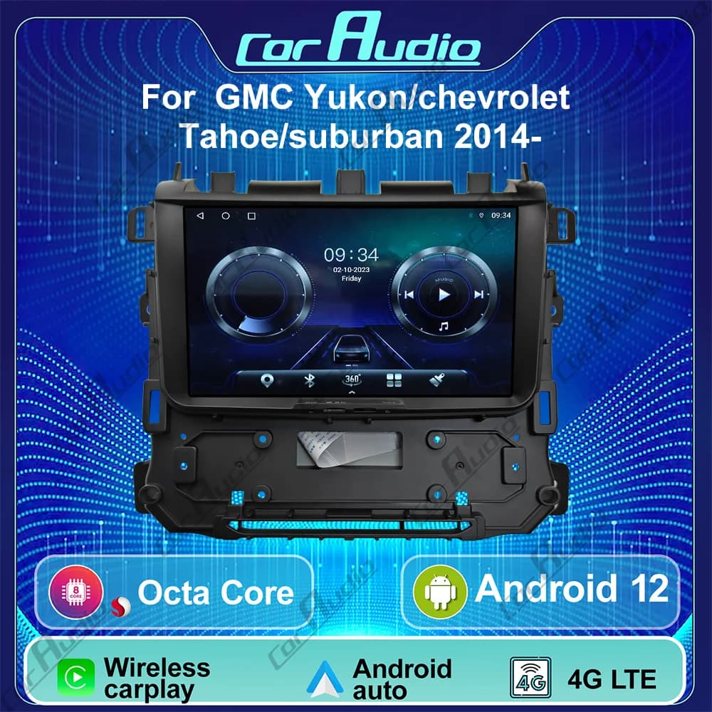 9 Inch Android Car Video Player FOR GMC Yukon Chevrolet Tahoe Suburban Denali 2015 -2019 GPS Navigation 4G LTE Bluetooth Carplay