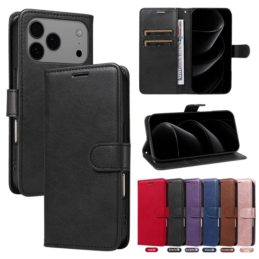 Solid leather case for Redmi Note 8T 9 9S 10 10S 10T 11 11S Pro 8A 9A 9C 9T 10A 10C 11A 5G Flip Wallet Card Cover