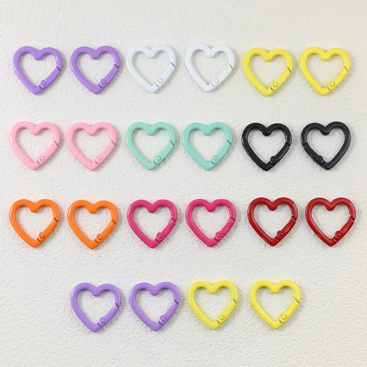 2 ~ 10 pezzi in lega di zinco cuore moschettone moschettoni portachiavi bambole/connettore etichetta in lega di zinco per creazione di gioielli accessori fai da te