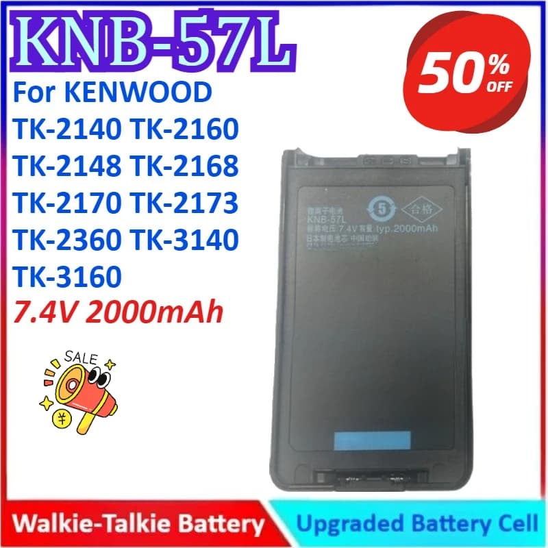 KNB-57L 7.4V 2000mAh Walkie Talkie Batteria Per KENWOOD TK-2140 TK-2160 TK-2148 TK-2168 TK-2170 TK-2173 TK-2360 TK-3140 TK-3160