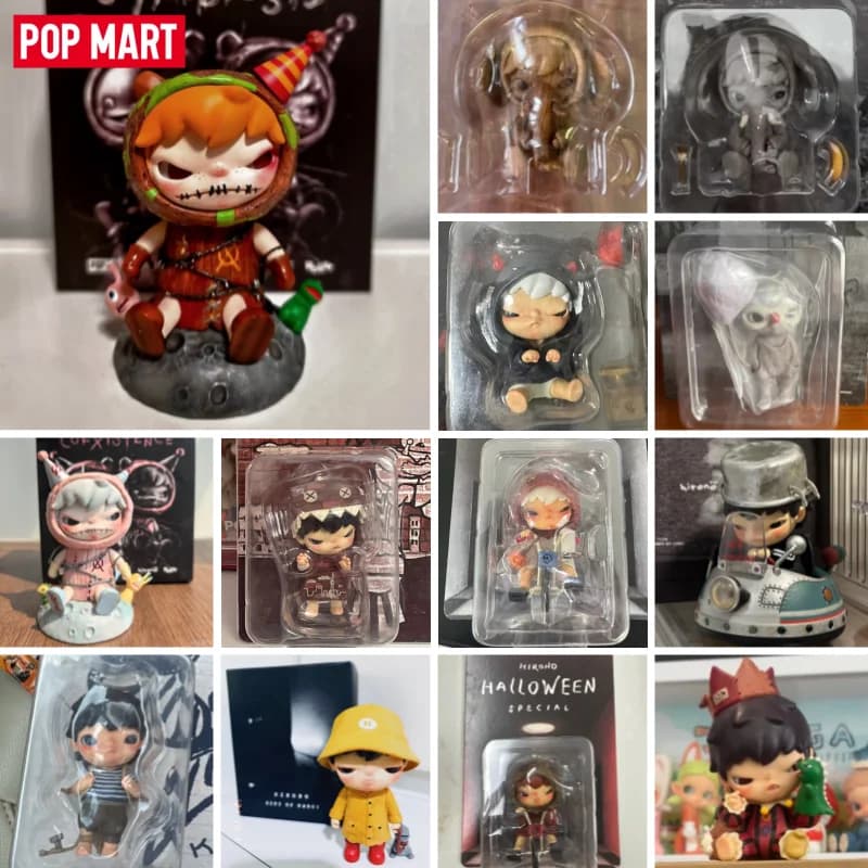POPMART Originale Hirono Blind Box Serie Carte da Appendere Floating Market Living Wild Anime Figures Giocattoli da Collezione Ornamenti da Scrivania