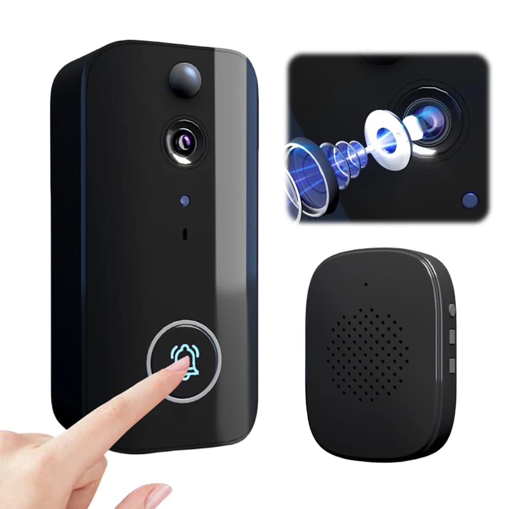 Campanello Video WiFi Wireless con Visione Notturna IR, Rilevatore di Movimento, per Sistema di Allarme Domestico