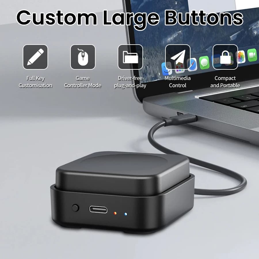 Mini Tastiera Programmabile a Tripla Modalità (Cablata/Bluetooth/Wireless 2.4G) con Tasti Macro e Scorciatoie per PC, Mac e Laptop