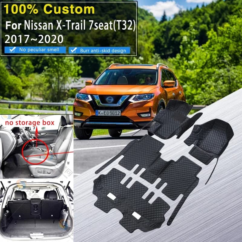 Tappetini per auto completi RHD per Nissan X-Trail T32 2017 2018 2019 2020 7 posti Tappeto impermeabile Tapis Voiture Tappetini per auto universali Auto