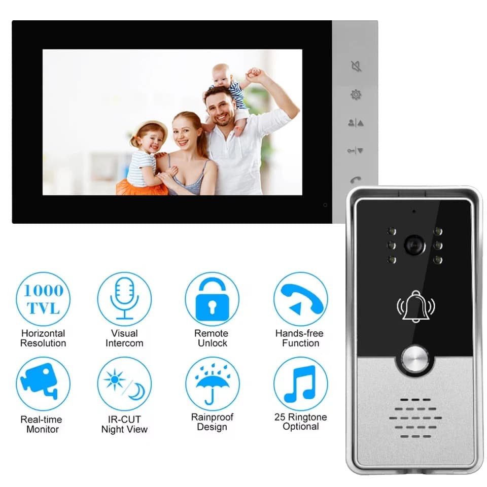 Citofono visivo a 4 fili Campanello visivo trasparente 700P Villa Appartamento Suite Citofono domestico Comunicazione bidirezionale wireless