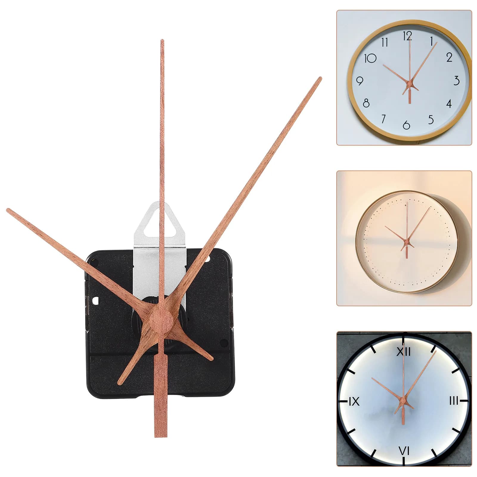 Kit for Watches with Silent Quartz Movement, DIY Wood Hands for Repair Wall Clocks and Motor Maintenance Tools