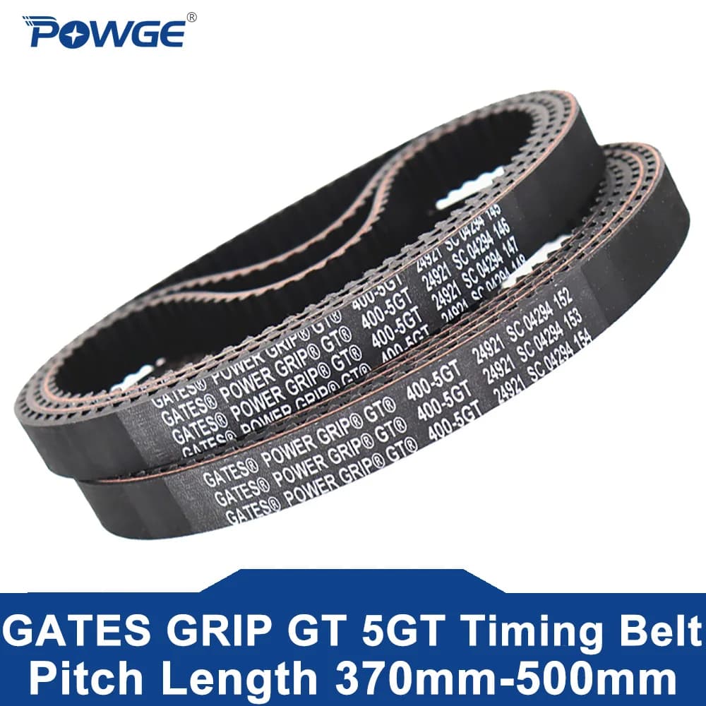 POWGE GATES 5GT Timing belt Lp=370 375 385 390 400 405 410 415 420 430 435 440 450 460 465 470 475 485 490 500 Width 3-15 Rubber