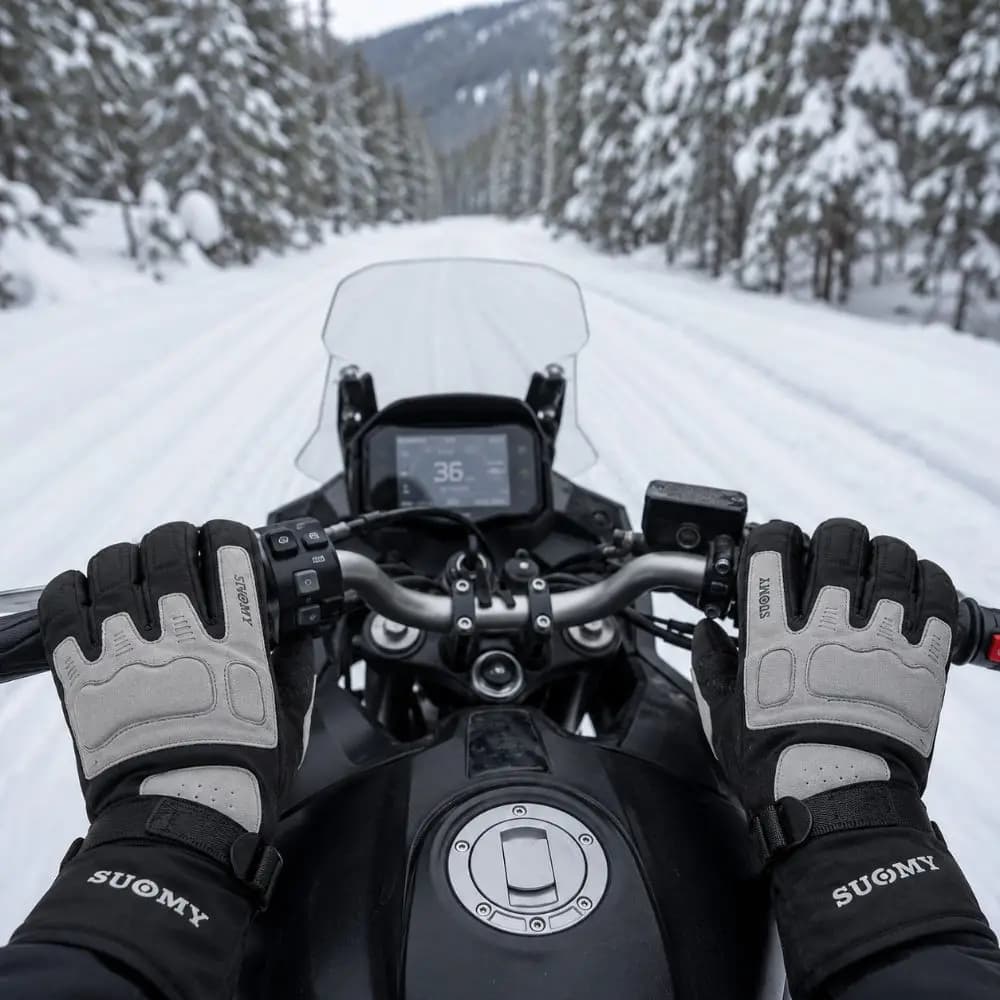 1Pair Waterproof Motorcycle Gloves Windproof Thermal Insulation Motorbike Riding Gloves Touch Screen Fleece Lining