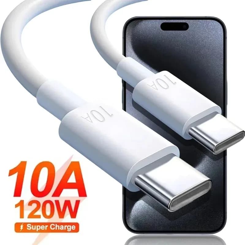 Cavo di ricarica rapido PD da 120 W Cavo dati doppio tipo C Cavo adattatore per caricabatterie da muro per telefono cellulare per iPhone Xiaomi Oneplus Samsung POCO