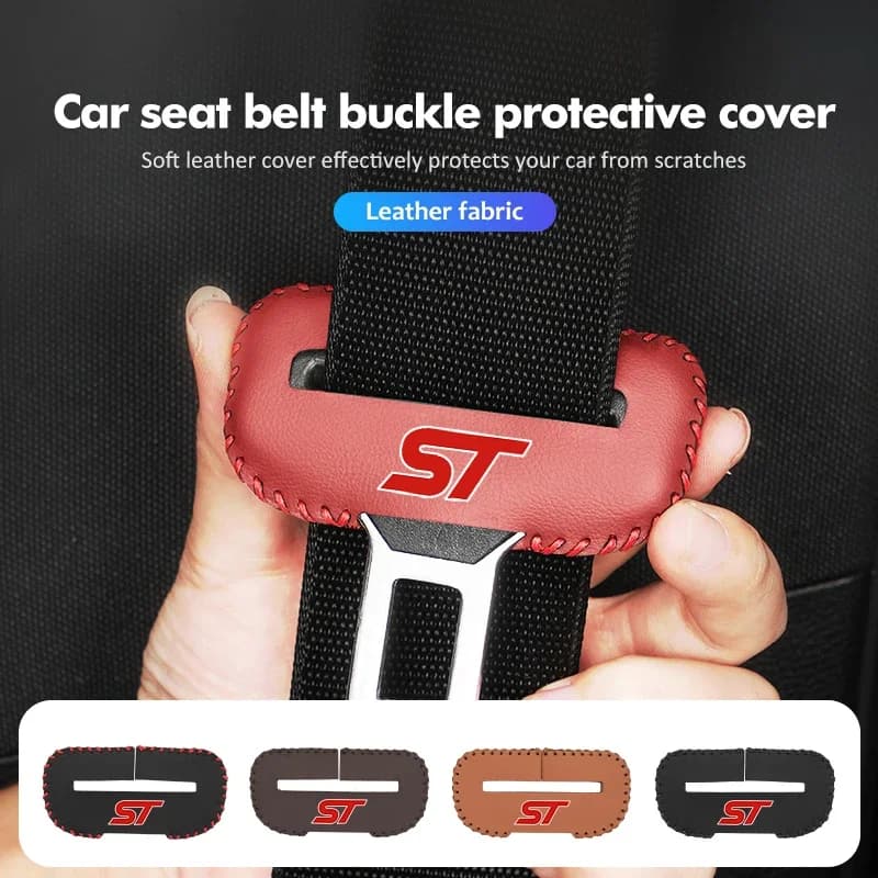 Performance Style Car Seat Belt Lock Sleeve Cover Interior Decoration Accessory for Fiesta Focus Mustang Bronco Escape Puma