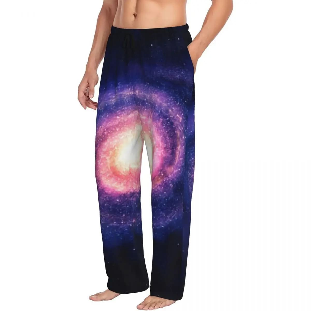 Mantello personalizzato Galaxy Universe Planets Pantaloni da pigiama da uomo Pantaloni da notte per dormire con tasche