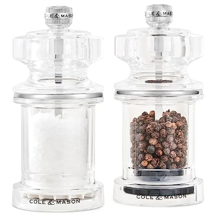 Macinino per Spezie Ricaricabile 675 - Accessorio da Cucina - Set Macinapepe e Saliera - Sale e Pepe Inclusi - Acrilico - 4.5 - Sale