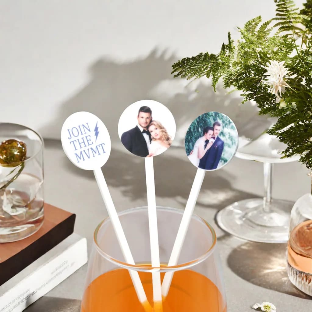 10/50/100 pz personalizzato acrilico Party Drink Stirs battesimo souvenir stampa personalizzata Cocktail agitatori regalo di nozze decorazioni per la tavola