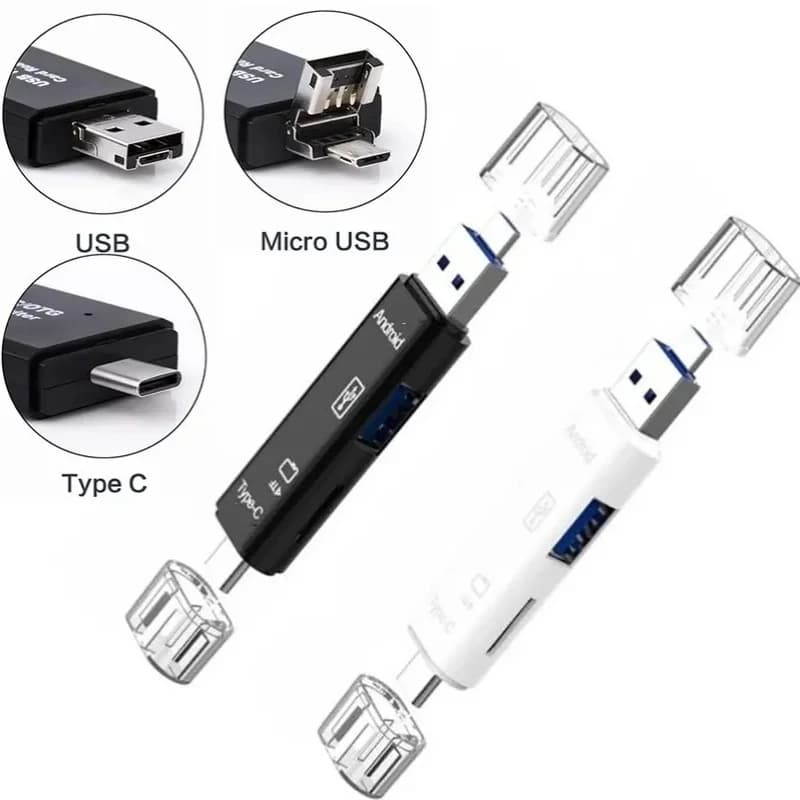 1/2/3pcs 5 in 1 Multifunction USB 2.0 Type C USB Micro USB SD Memory Card Reader for Android Computer Dock OTG Type C Adapter