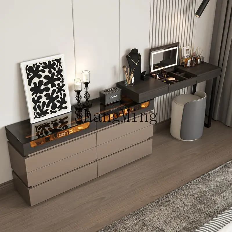 SM minimalist dresser chest integrated modern light luxury high-end bedroom end of bed flip cover makeup table