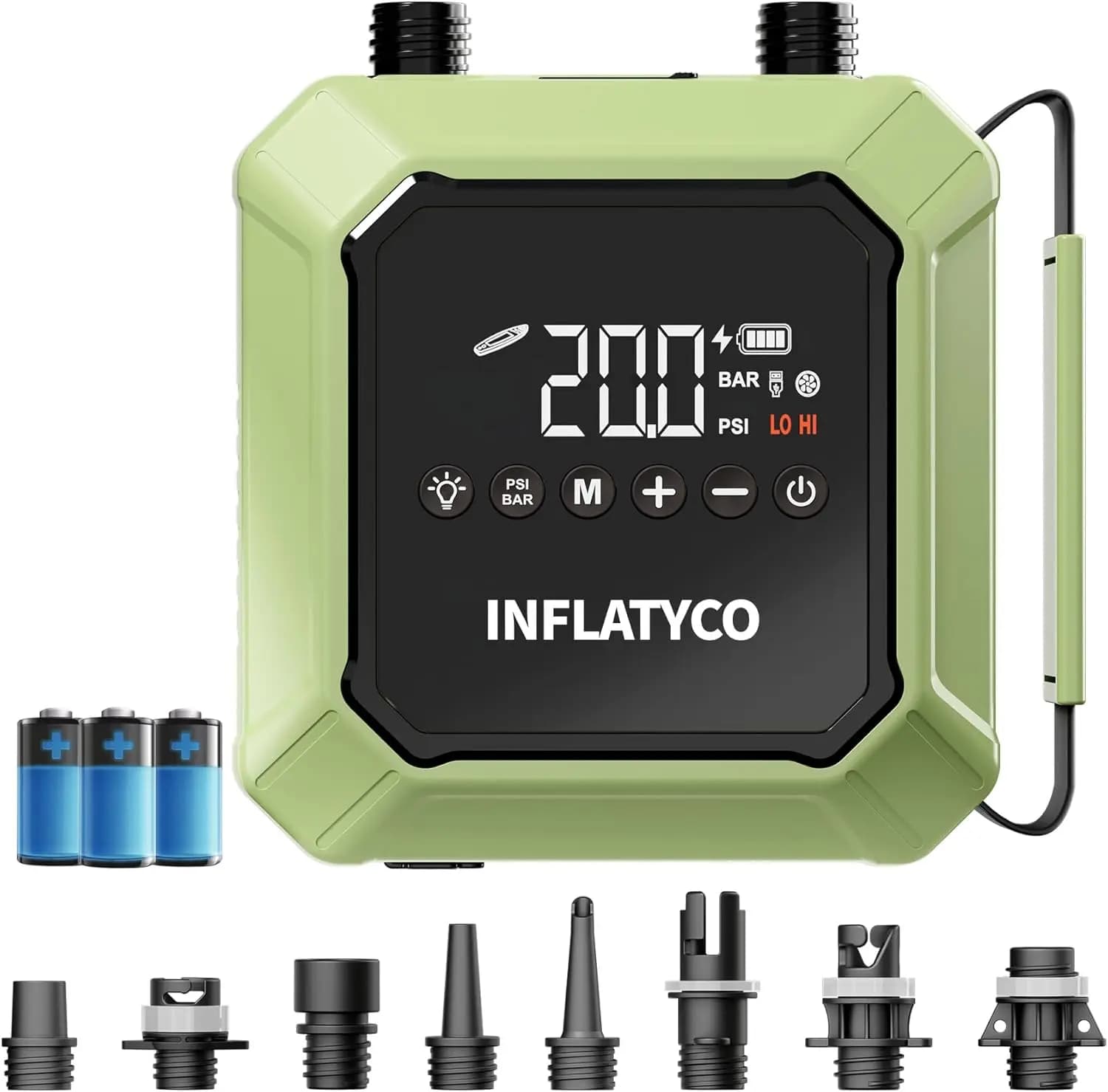 Pompa d'aria elettrica portatile SUP 20PSI con batteria ricaricabile Gonfiaggio rapido per kayak gonfiabile con paddle board